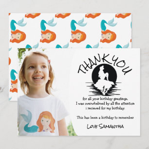Invitation Mermaid Merci fête d'anniversaire