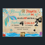 Invitation Mermaid & Pirate Birthday Brother & Sister Party<br><div class="desc">Mermaid & Pirate Birthday Brother & Sister Party</div>