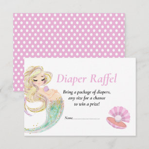 Invitation Mermaid Rose Diaphane Raffel pour Baby Shower pois