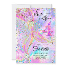 Mermaid rose violet Anniversaire Plongée dans quat