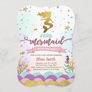 Invitation Mermaid Sous L'Invitation Du Baby shower De Mer
