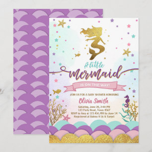 Invitation Mermaid Sous L'Invitation Du Baby shower De Mer
