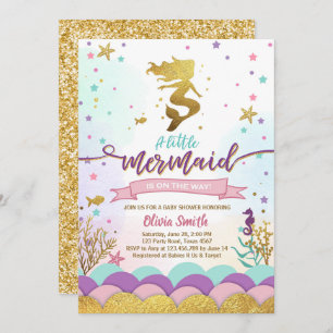 Invitation Mermaid Sous L'Invitation Du Baby shower De Mer