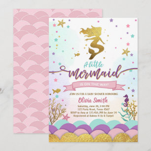 Invitation Mermaid Sous L'Invitation Du Baby shower De Mer