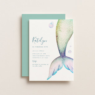 Invitation Mermaid Tail Anniversaire