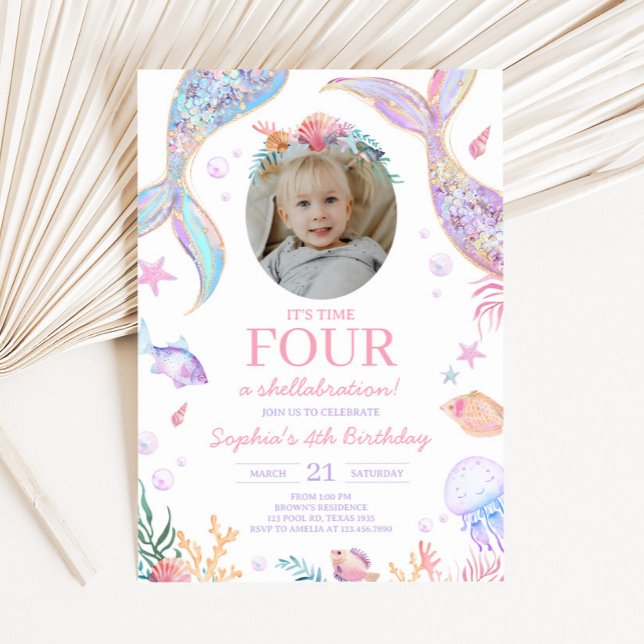 Invitation Mermaid Tail Sea Birmingham Party (Mermaid Tail Birthday Party Invitation)