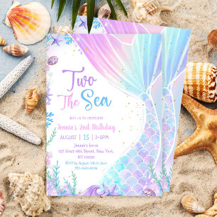 Invitation Mermaid Two The Sea 2e fête d'anniversaire