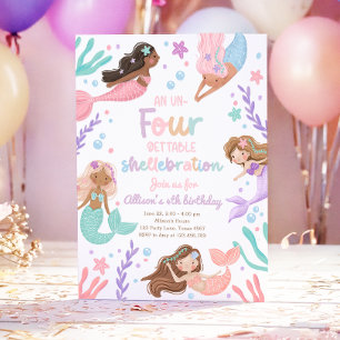 Invitation Mermaid Un-Quatre-Gettable Shellebration Anniversa
