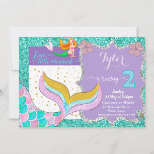 Invitation Mermaid Under the Sea 2 Anniversaire de l'invitati