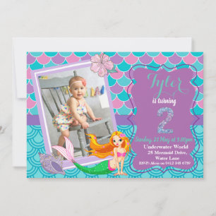 Invitation Mermaid Under the Sea 2 Anniversaire de l'invitati