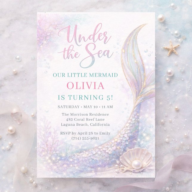Invitation Mermaid Under the Sea Girl Birthday (Créateur téléchargé)