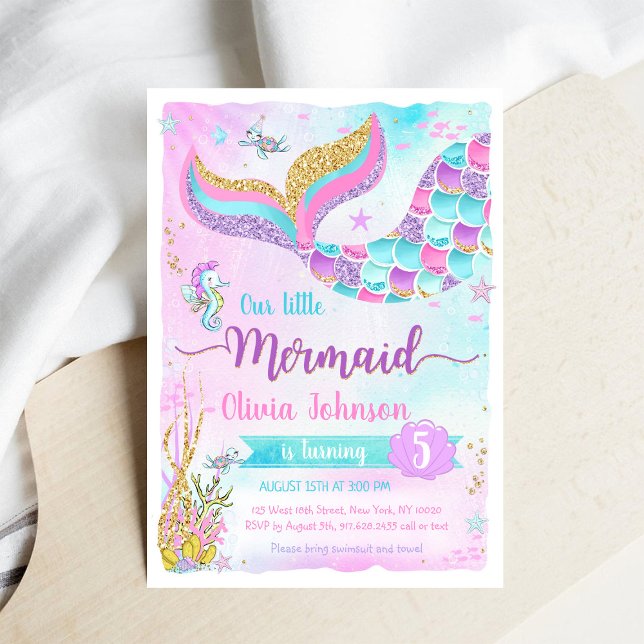 Invitation Mermaid Under the Sea Girl Birthday (Créateur téléchargé)