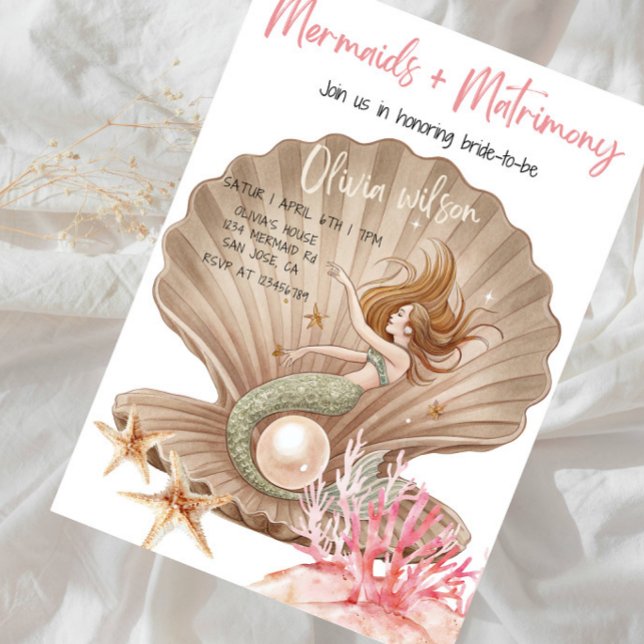 Invitation Mermaids + Matrimony Bridal Shower Party (Créateur téléchargé)