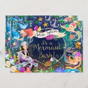 Invitation Mermaids sous la mer Mermaid Bash fête d'anniversa