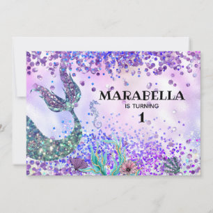 Invitation *~* Mermaid's Tail - Rainbow Birthday Party