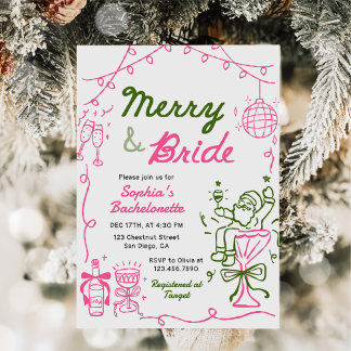Invitation Merry And Bride Christmas Bachelorette Party