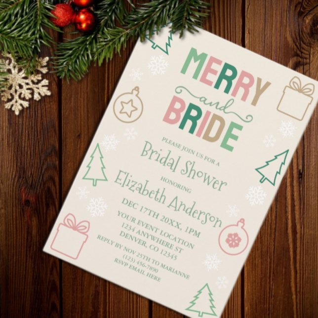 Invitation Merry & Bride Noël Shower Nuptial (Créateur téléchargé)