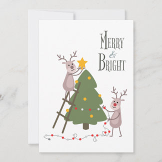 Invitation Merry & Bright Reindeer