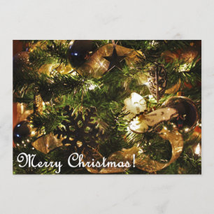 Invitation Merry Christmas Golden Butterfly