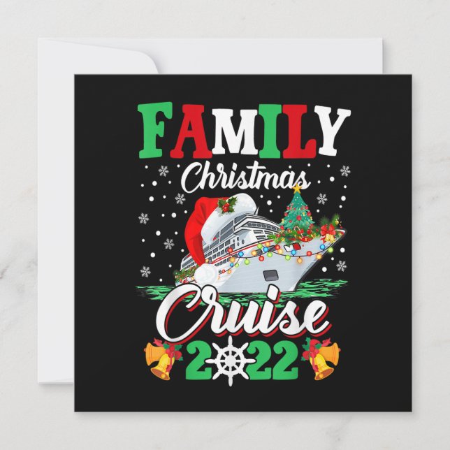 Invitation Merry Cruisemas Famille Noël Croisière 2022 Drôle (Devant)