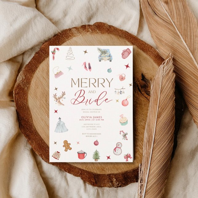 Invitation Merry et mariée douche de mariage (Créateur téléchargé)