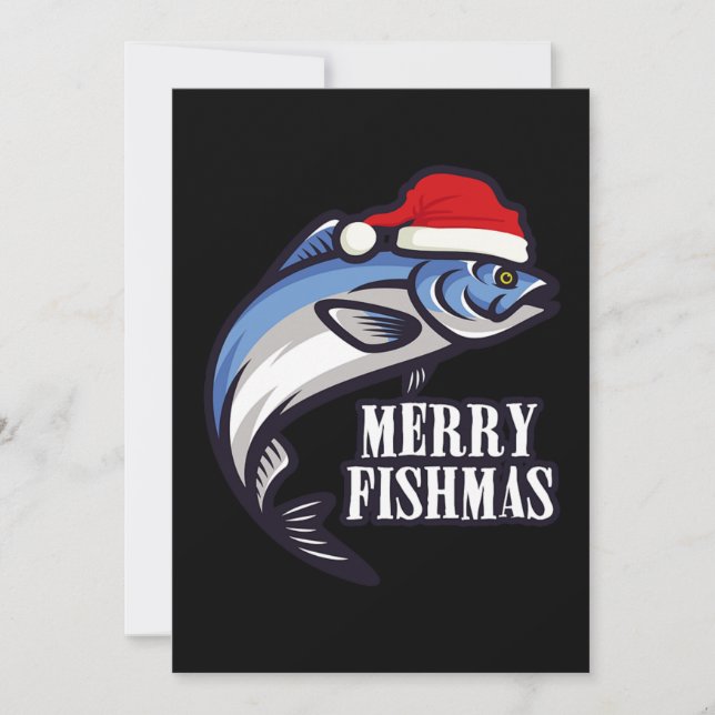 Invitation Merry Fishmas Fishing Fishermen Venin de Christma (Devant)