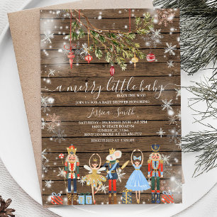 Invitation Merry Little Baby Fête Fête Nutcracker