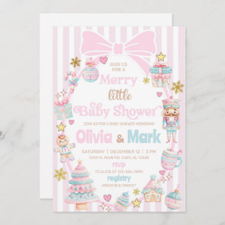 Invitation Merry little baby shower Christmas invitation.