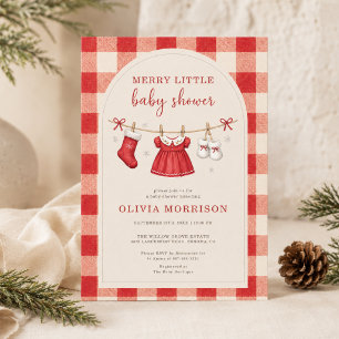 Invitation Merry Little Christmas Linge à Linge Baby Shower