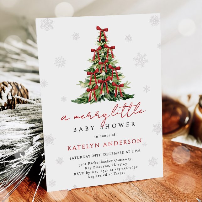 Invitation Merry Little Christmas Tree Baby Shower (Créateur téléchargé)