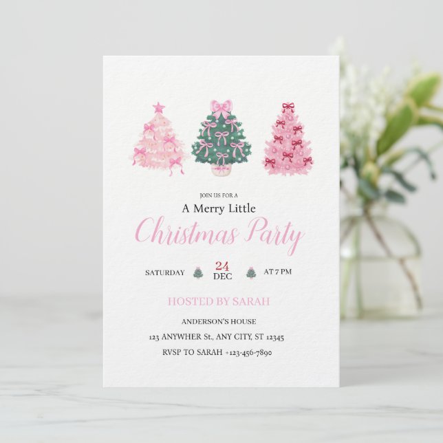 Invitation Merry Little Girls Night Christmas Party  (Debout devant)