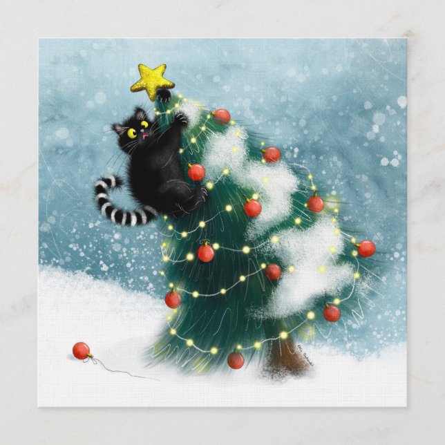 Invitation Merry Mischief – Curieux Chat  (Devant)