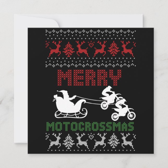Invitation Merry Motocross Deer moto de Noël moche (Devant)