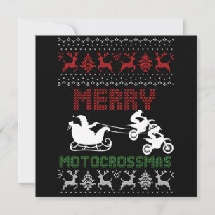 Invitation Merry Motocross Deer moto de Noël moche