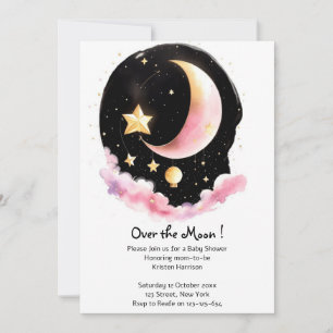 Invitation Merveilleuse céleste : Baby shower fille d'aquarel