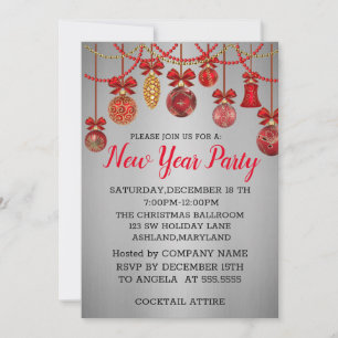 Invitation Merveilleuse, Extraordinaire boules rouges Nouvel 