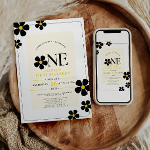 Invitation Merveilleuse fête d'anniversaire florale pour le p