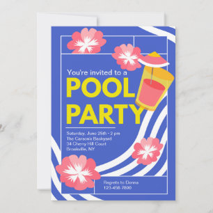 Invitation Merveilleuse pour une Fête au Piscine