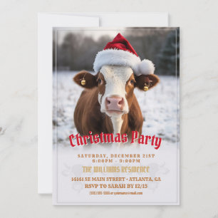 Invitation Merveilleuse vache de Noël