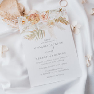 Invitation Merveilleux Blush Gold & Ivory Floral Mariage