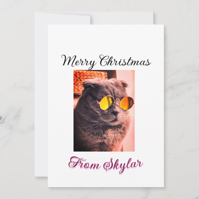 Invitation Merveilleux chien de chat de Noël animal de compag (Devant)