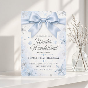 Invitation Merveilleux Hiver au Ruban Bleu