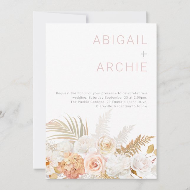 Invitation Merveilleux Mariage : Superbe Floral Toutes les sa (Devant)