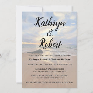 Invitation Merveilleux Mariage sur la plage de Maui