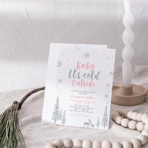Invitation Merveilleux Monde Hivernal Fille Baby Shower Argen