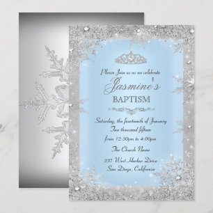 Invitation Merveilleux Pays des Merveilles d'Hiver Argent Bap