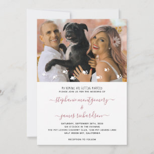 Invitation Mes humains se marient Photo de mariage personnali