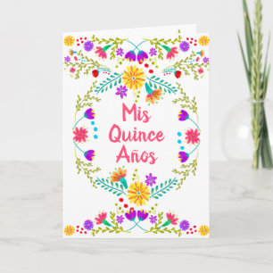 Invitation Mes Quinze Ans Fête Mexicaine Florale Quinceanera