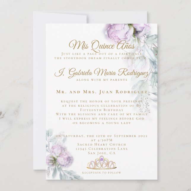 Invitation Mes Quinze Ans Moderne (Devant)