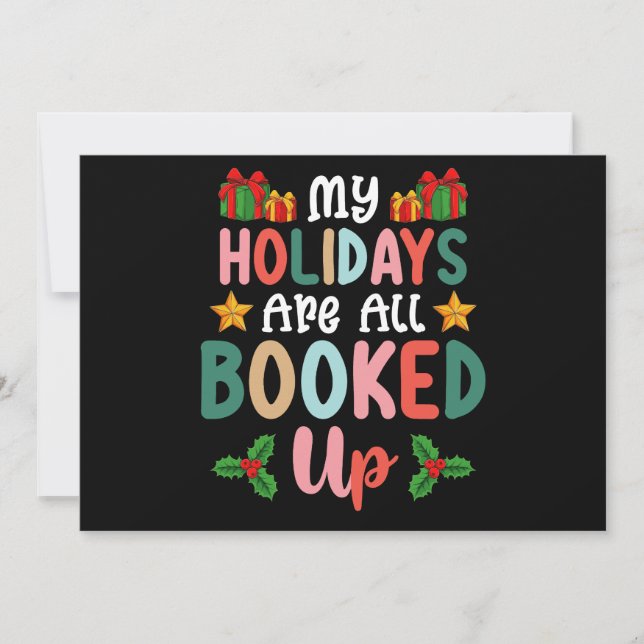 Invitation Mes Vacances Sont Toutes Réservées Fêtes De Noël (Devant)